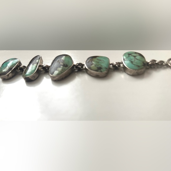 Vintage sterling silver and turquoise bracelet - Picture 6 of 6